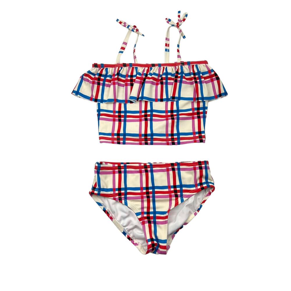 Hanna Andersson Plaid Ruffled Two Piece Swimsuit